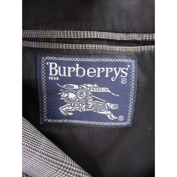 VINTAGE Burberrys Of London Sport Coat 42 Blazer Windowpane Plaid Wool* - Picture 11 of 15